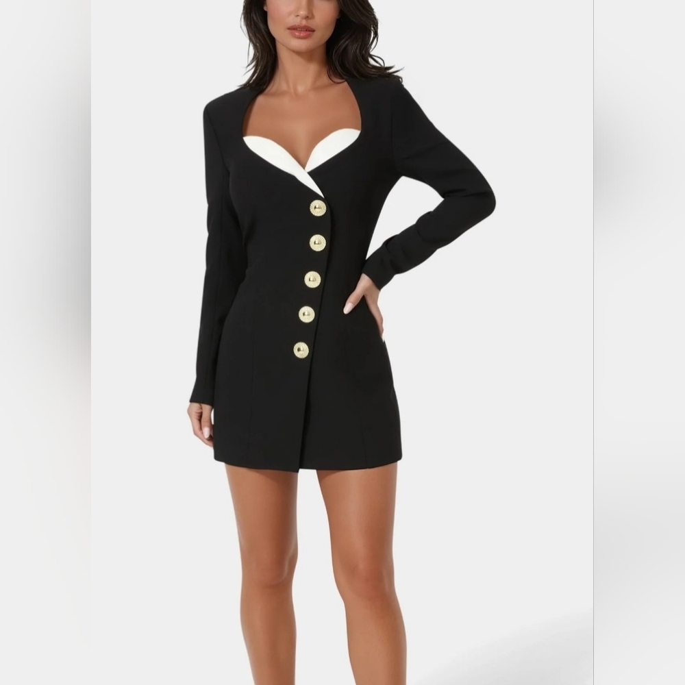 Bebe Alyssum Tuxedo Style Romper - Picture 3 of 5